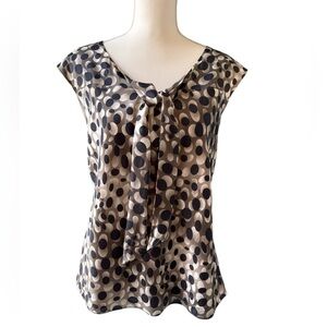 Armani Collezioni size 14 silk sleeveless blouse gray, ivory and grayish beige